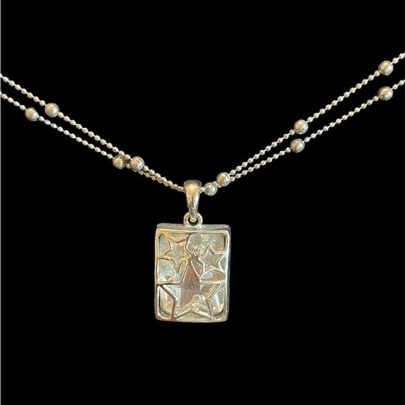 Double Stranded Reversible Crystal Star Pendant Necklace - Picture 7 of 14